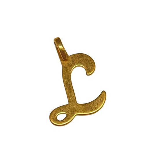 Gold-Tone Initial "L" Pendant & Vintage Style Filigree Dangle Charm Set - Picture 4 of 5
